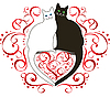 Vector clipart: two cats in love