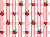 Vector clipart: background of strawberries and hearts