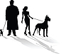 Vector clipart: people with dogs