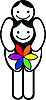 Vector clipart: gay couple with rainbow flower