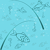 Vector clipart: Seamless background of fishing