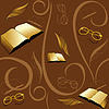 Vector clipart: seamless background with books and pens