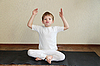 Photo 300 DPI: Boy does yoga exercise