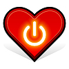 Vector clipart: heart. power button