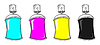 Vector clipart: CMYK graffiti spray cans