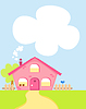 Vector clipart: cute cartoon house