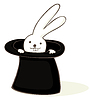 Vector clipart: Bunny in hat