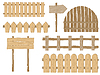 Vector clipart: Fences and signs