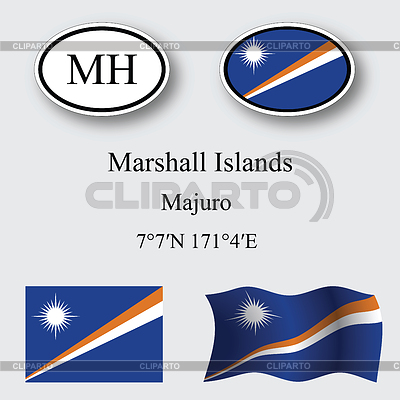 Marshall islands iconos conjunto | Ilustración vectorial de stock |ID 5236301