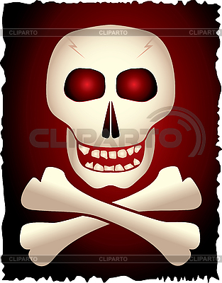 Cráneo y huesos cruzados-en fondo gradiente | Ilustración vectorial de stock |ID 3150274