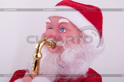 Santa Claus playing trumpet | High resolution stock photo |ID 3107777