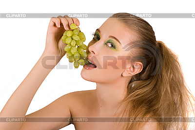 Mujer con uva | Foto de alta resolución |ID 3027479