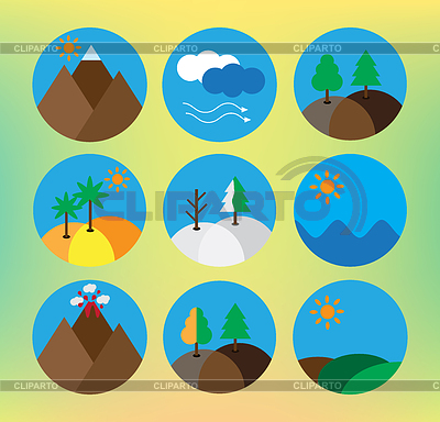 Landschaft Icon-Set | Stock Vektorgrafik |ID 5796486