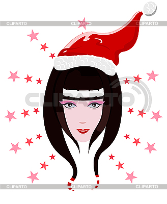 Santa Claus niña | Ilustración vectorial de stock |ID 3116172