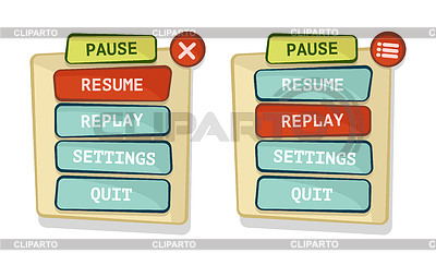 Interfaz de menú del juego | Ilustración vectorial de stock |ID 5292159