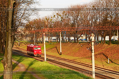 Locomotora eléctrica en las zonas urbanas | Foto de alta resolución |ID 3068399