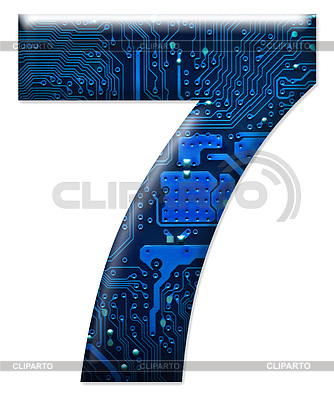Цифра 7 Голубая