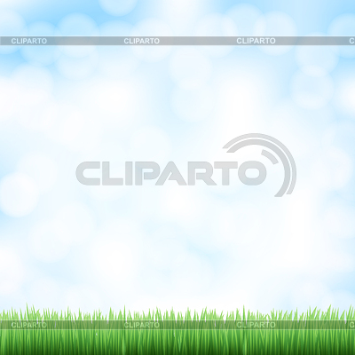Cielo de fondo primavera con hierba verde | Ilustración vectorial de stock |ID 5499963