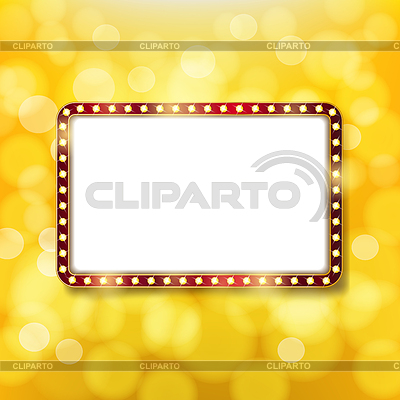 Goldene Retro-Rahmen mit Glühbirnen auf goldenen | Stock Vektorgrafik |ID 5617082