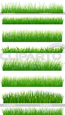 Fronteras de la hierba verde Conjunto | Ilustración vectorial de stock |ID 5665342