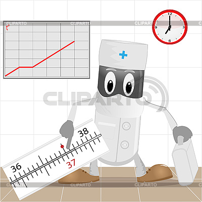 Der Arzt und Thermometer | Stock Vektorgrafik |ID 3074799