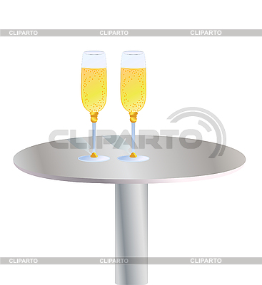 Copas de champán en la mesa | Ilustración vectorial de stock |ID 3058243