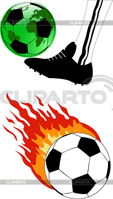 Balón de fútbol con el fuego | Ilustración vectorial de stock |ID 3228558