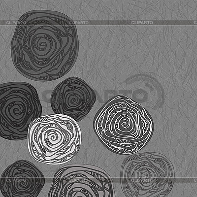 Grunge tarjeta de felicitación con las rosas | Ilustración vectorial de stock |ID 3044805