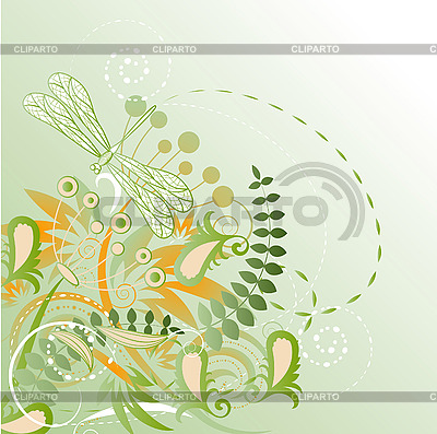 Floral background with dragonfly | Stock Vector Graphics |ID 3066021