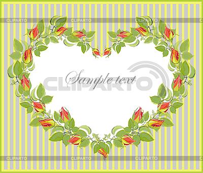 Decorative flower frame in heart form | Stock Vector Graphics |ID 3071069