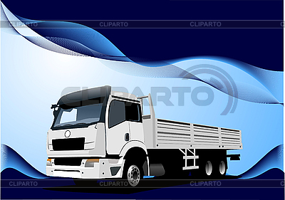 Fondo azul con olas camión. | Ilustración vectorial de stock |ID 3175440