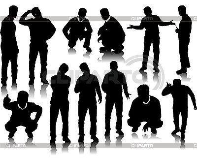 Siluetas de hombres guapos | Ilustración vectorial de stock |ID 3210107