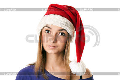 Schönes Mädchen in roter Weihnachtsmütze | Foto mit hoher Auflösung |ID 3066371