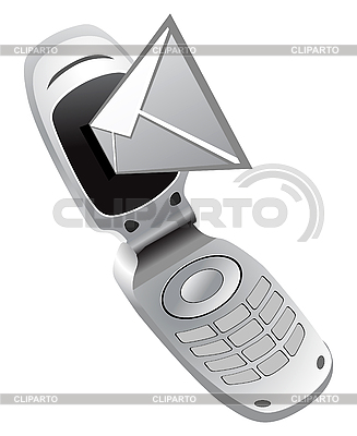 Teléfono móvil con SMS | Ilustración vectorial de stock |ID 3138284