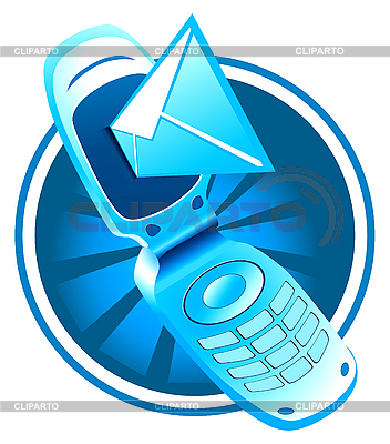 Teléfono móvil con SMS | Ilustración vectorial de stock |ID 3138291