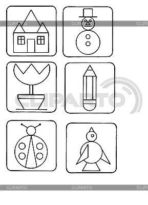 Set von Icons | Stock Vektorgrafik |ID 3076037