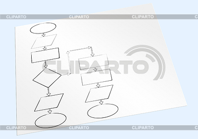 Paper sheet with block diagram | High resolution stock illustration |ID 3325227