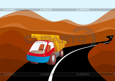 Truck on mountain road | Stock Vector Graphics |ID 3299987