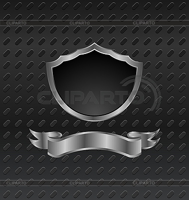 Escudo heráldico en fondo metálico | Ilustración vectorial de stock |ID 3085883