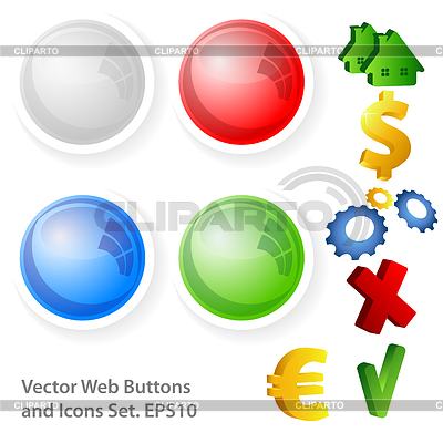 Botones de la web y los iconos | Ilustración vectorial de stock |ID 3284236