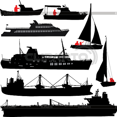 Siluetas del barco | Ilustración vectorial de stock |ID 3114342