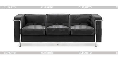 Modern black leather sofa | High resolution stock photo |ID 3383166