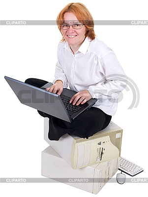 The girl working on the laptop | High resolution stock photo |ID 3165544