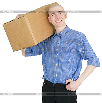 Man and cardboard | High resolution stock photo |ID 3172689