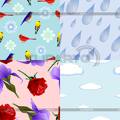 Colección de texturas inconsútiles con los elementos de | Ilustración vectorial de stock |ID 3206143
