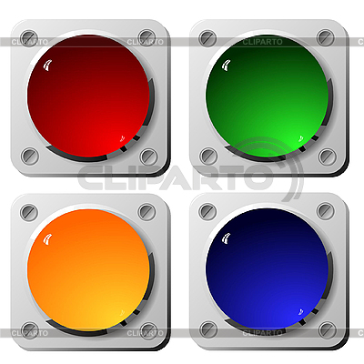 Round buttons on metal background | Stock Vector Graphics |ID 3209562