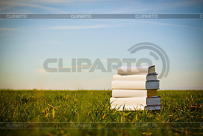 Libros que ponen en la hierba | Foto de alta resolución |ID 3163203