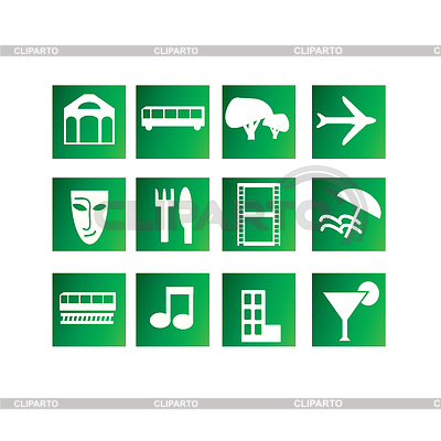 Conjunto de iconos de entretenimiento y viajes | Ilustración vectorial de stock |ID 3251678