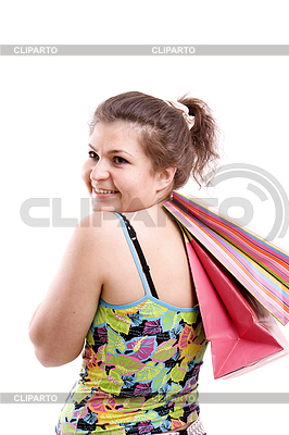 La mujer joven feliz con las compras | Foto de alta resolución |ID 3214715