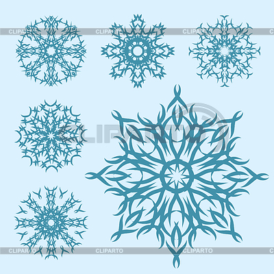 Conjunto de diferentes copos de nieve | Ilustración vectorial de stock |ID 3268653